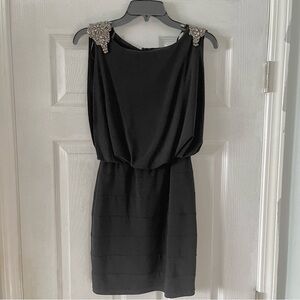 Formal Black Dress with Jewel Embellishments